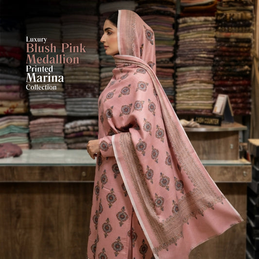 Blush Pink Medallion Printed Marina 3 Piece Suit