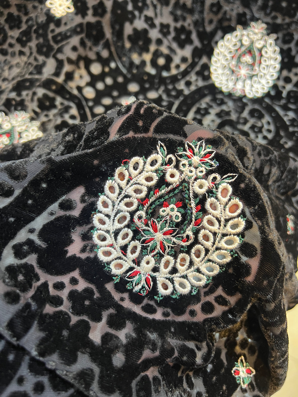 Premium Black Embroidered Luxury 3-Piece Unstitched Suit | Formal Wear