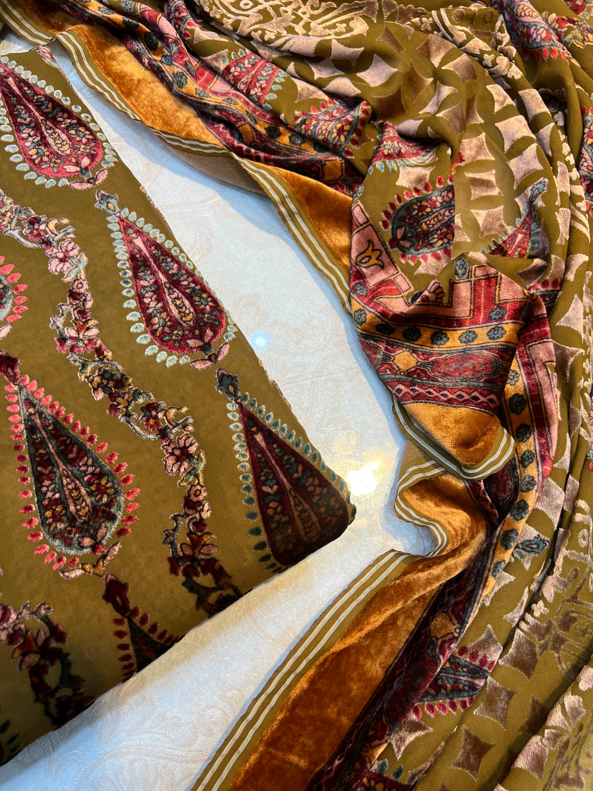 Classic Paisley Palachi Suit with Matching Silk Bottom