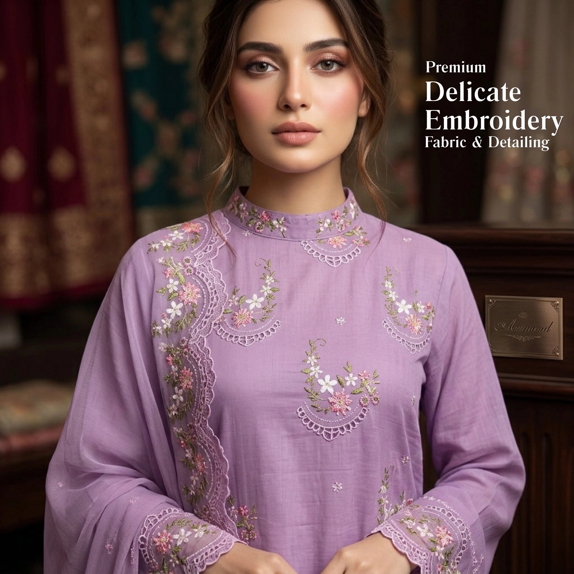 Lavender Bloom – 3 Piece Unstitched Lawn Suit with Chiffon Dupatta
