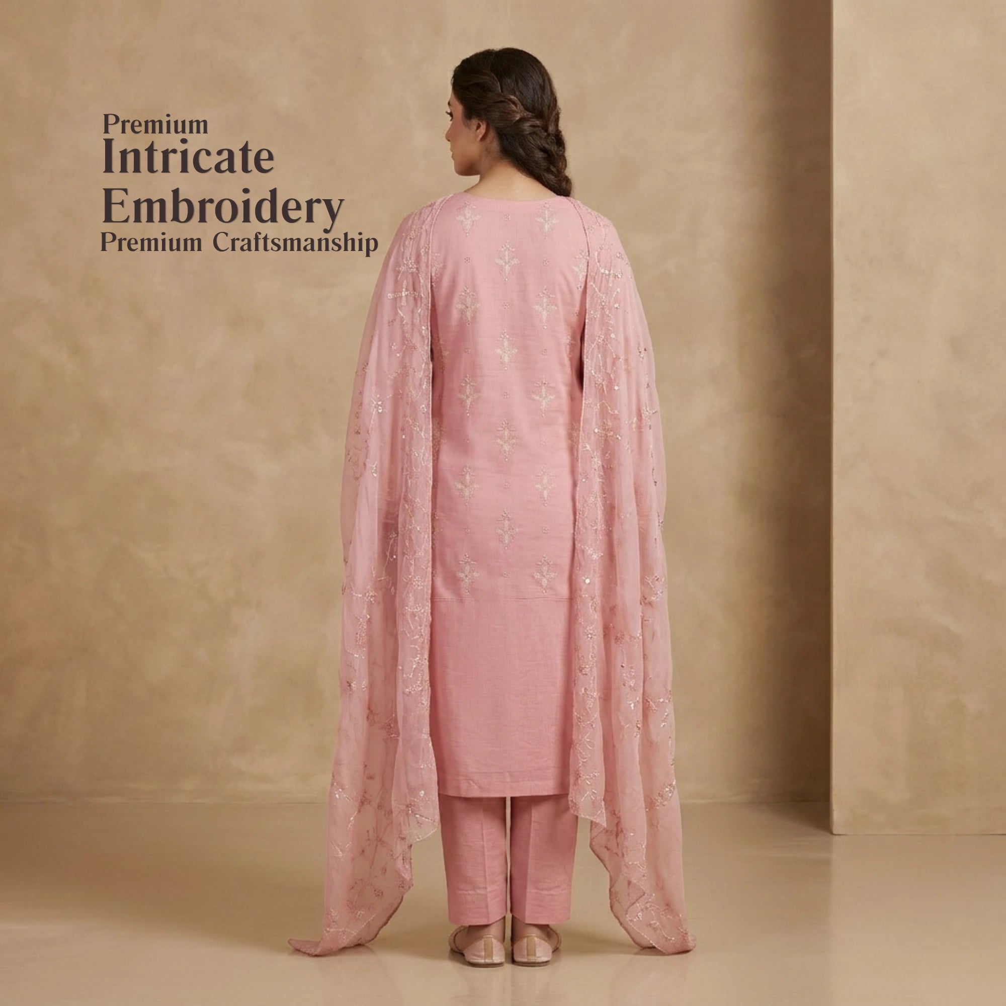 Blush Pink Embroidered Lawn 3 Piece Unstitched Suit