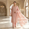Blush Pink Unstitched Embroidered Ambose Silk 3 Piece Suit