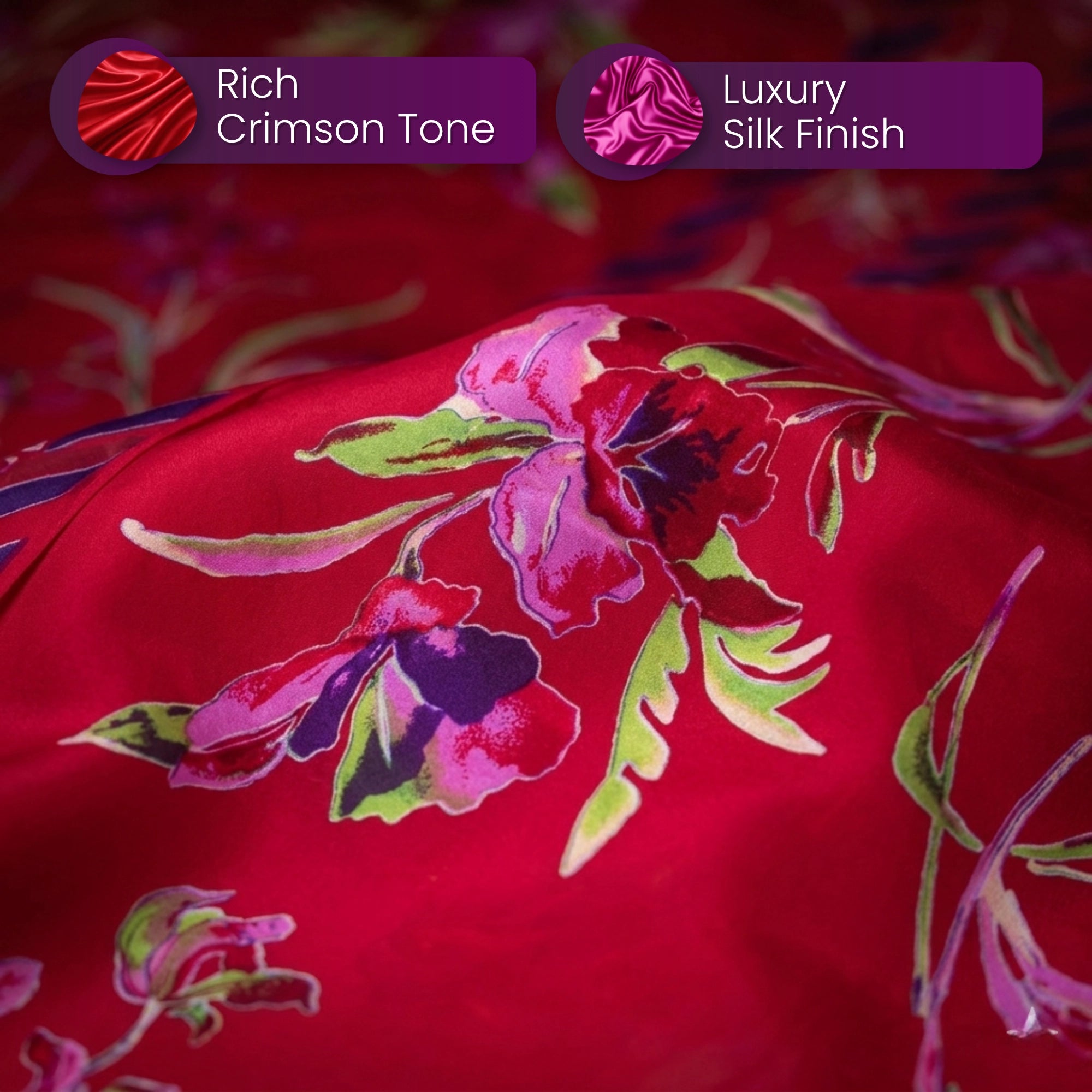 Red Barosha Silk 3 Piece Unstitched Suit Pakistan