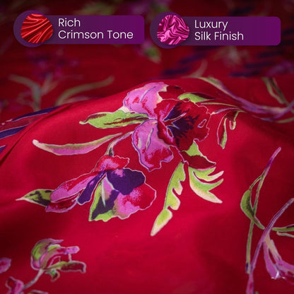 Red Barosha Silk 3 Piece Unstitched Suit Pakistan
