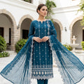 Ocean Mist Elegance Lawn Suit Embroidered Chiffon Dupatta – Unstitched