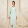 Mint Ivory Elegance – Embroidered Lawn 3 Piece Unstitched Suit