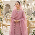 Dusty Rose Pure China Pati Silk 3 Piece Unstitched Suit