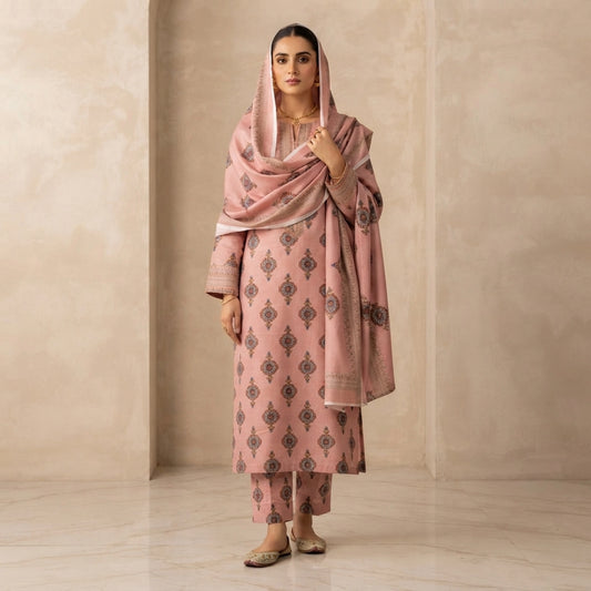 Blush Pink Medallion Printed Marina 3 Piece Suit