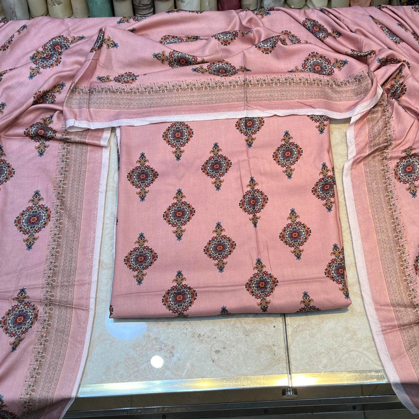 Blush Pink Medallion Printed Marina 3 Piece Suit