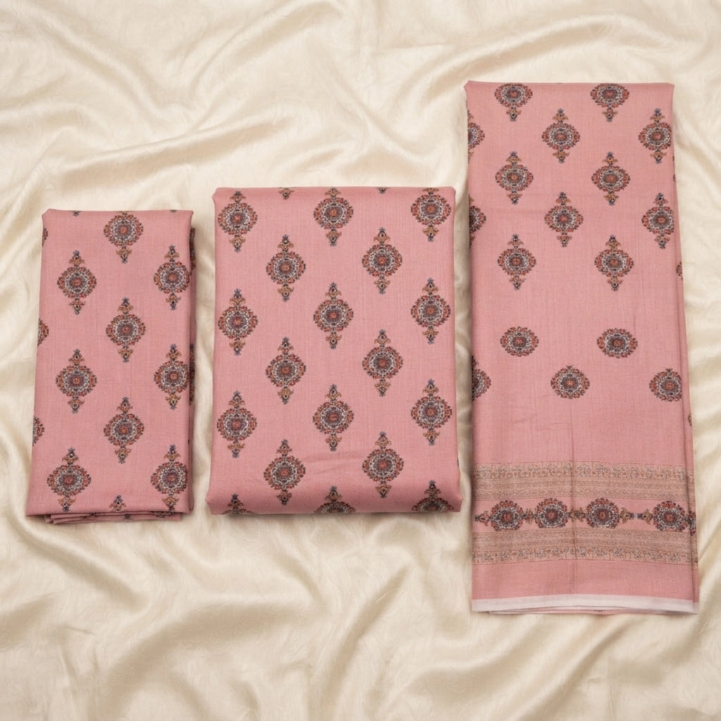 Blush Pink Medallion Printed Marina 3 Piece Suit