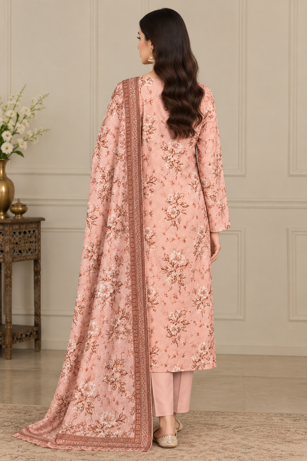 Classic 3 Piece Unstitched Printed Silk Attire