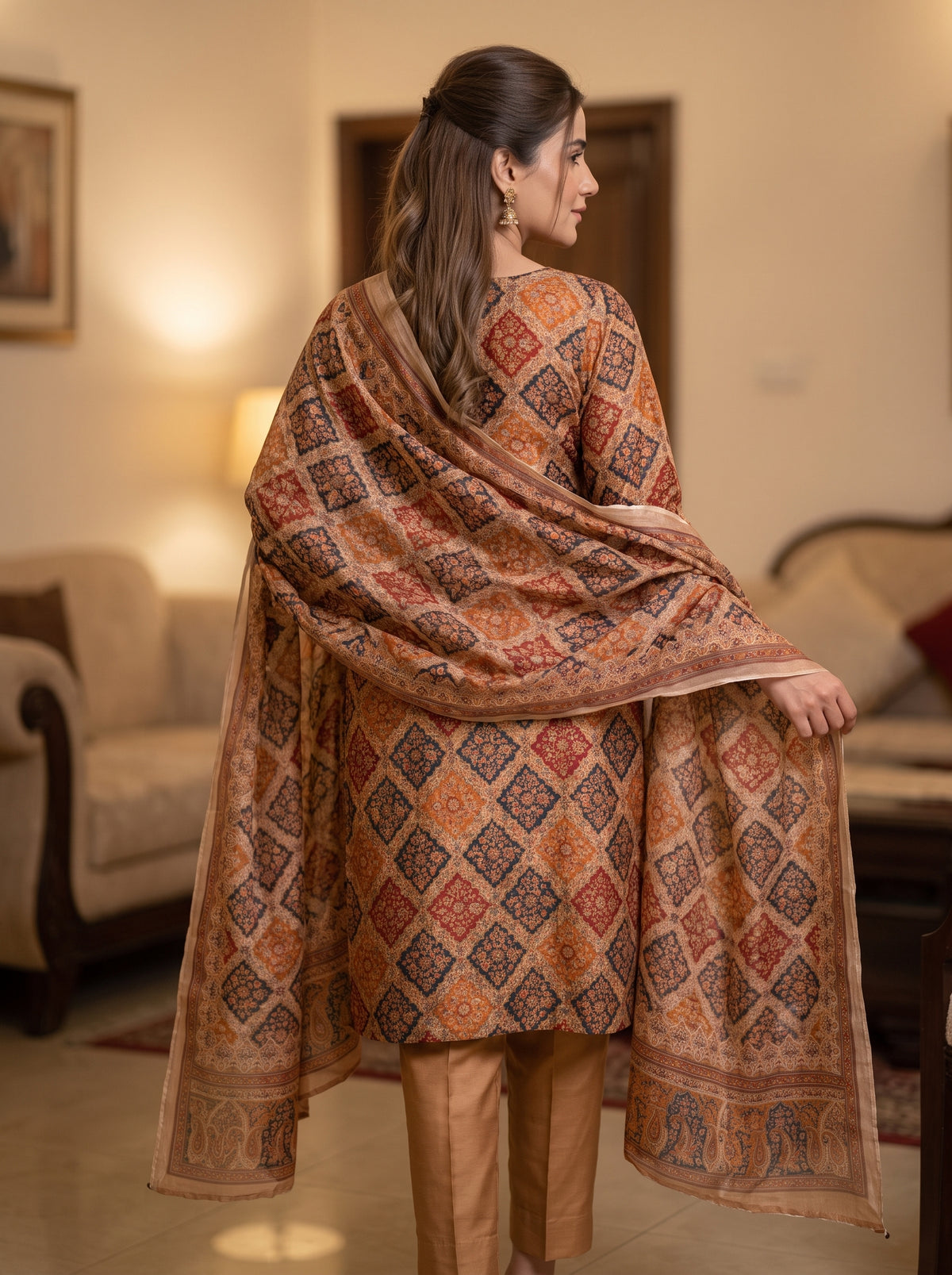 Luxury 3 Piece Unstitched Shamoz Silk Dress