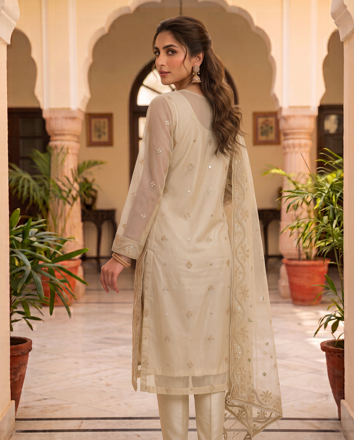 3-Piece Unstitched Zari Masuri Fabric Set - Festive Collection