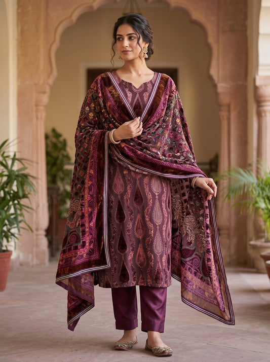 Luxury Floral Palachi 3-Piece Unstitched Dress