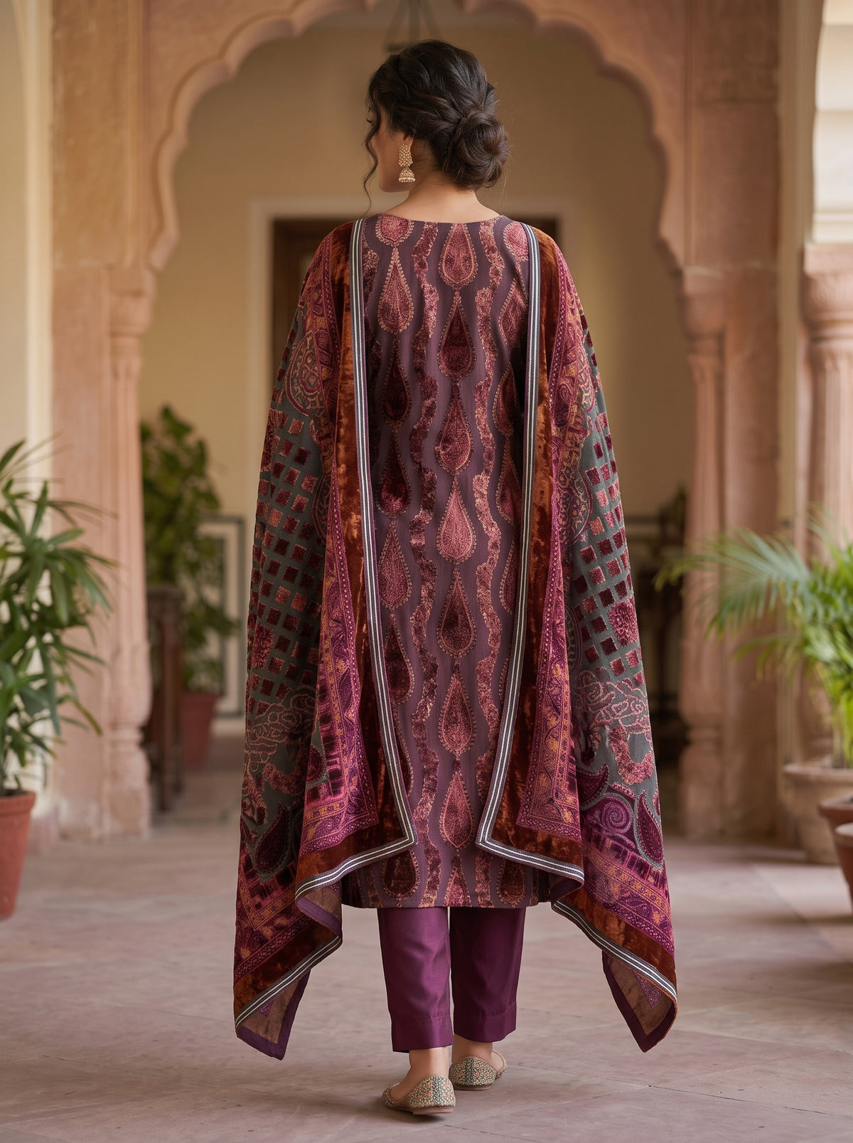 Luxury Floral Palachi 3-Piece Unstitched Dress