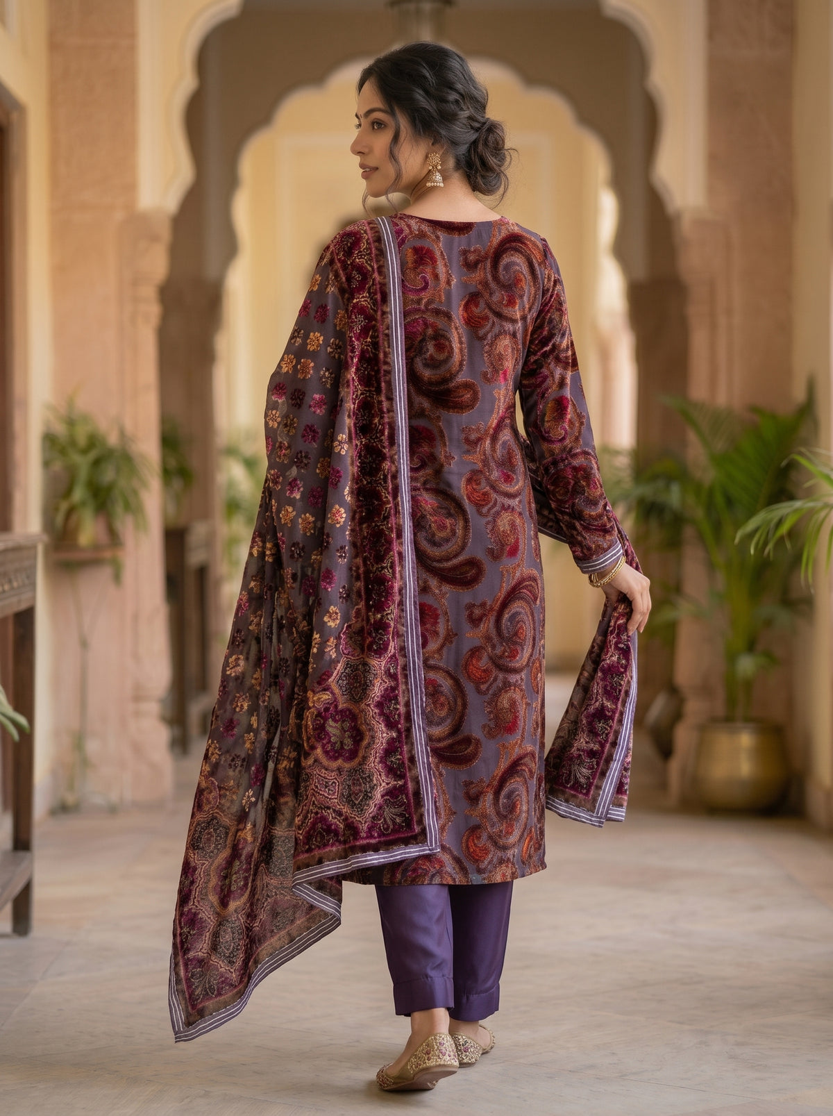 Classic Paisley Palachi Suit with Matching Silk Bottom