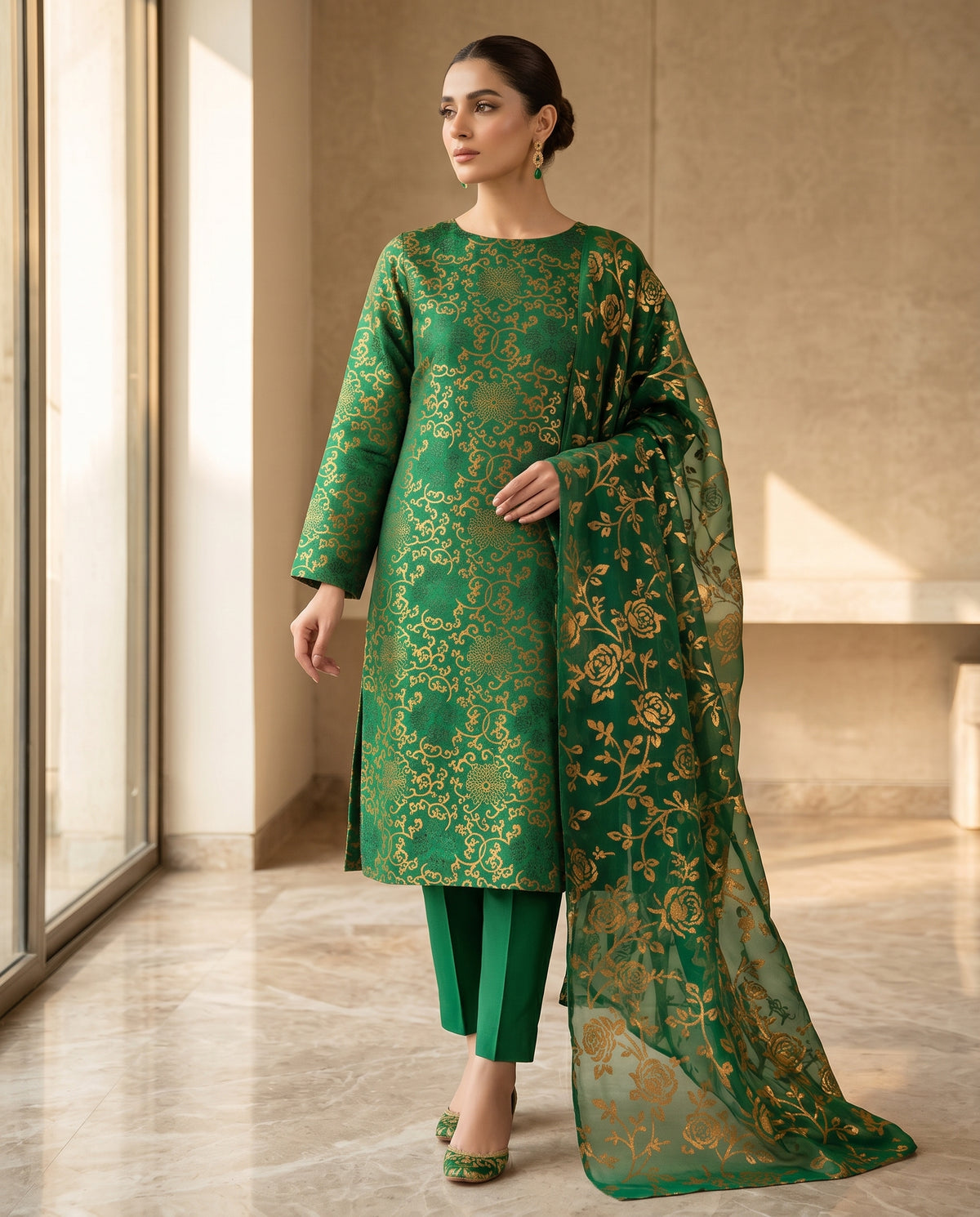 Premium Silk Barosha Dupatta Suit | Eid & Wedding Collection