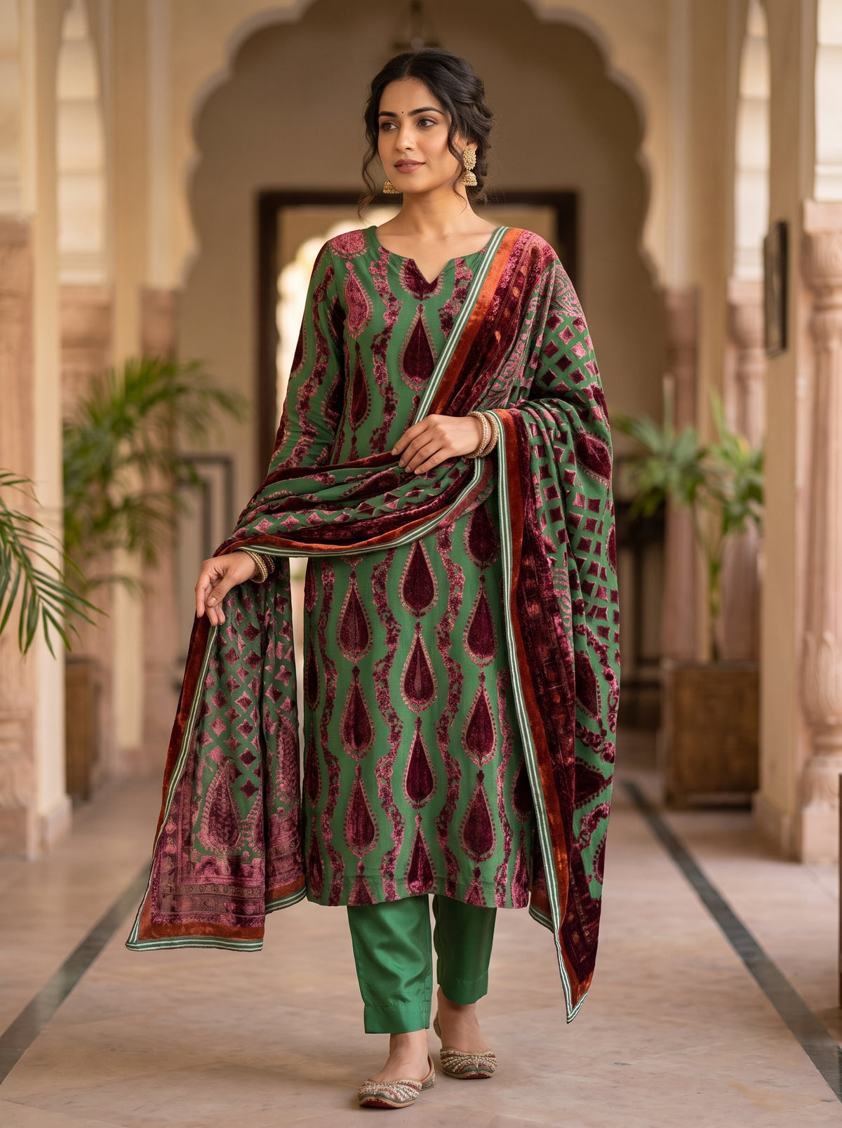 Exquisite Palachi Unstitched Suit with Silk Trouser