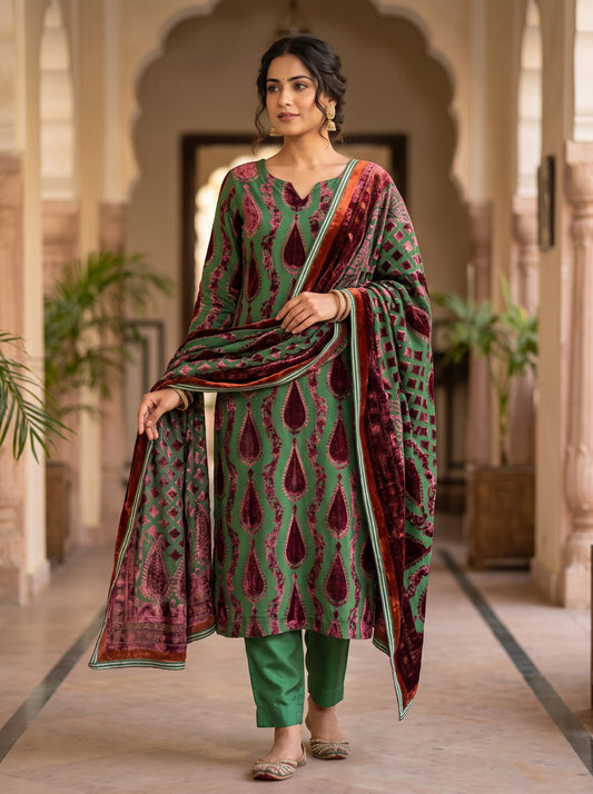 Exquisite Palachi Unstitched Suit with Silk Trouser