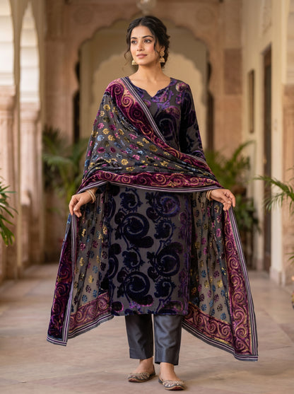 Rich  Palachi Unstitched 3-Piece Outfit