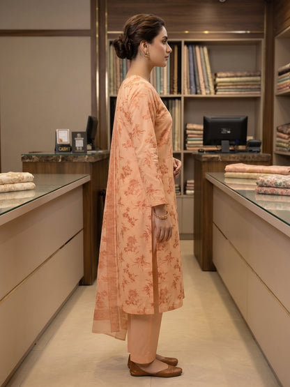 Elegant 3-Piece Pure Silk Suit | Barosha Dupatta & Plain Trouser