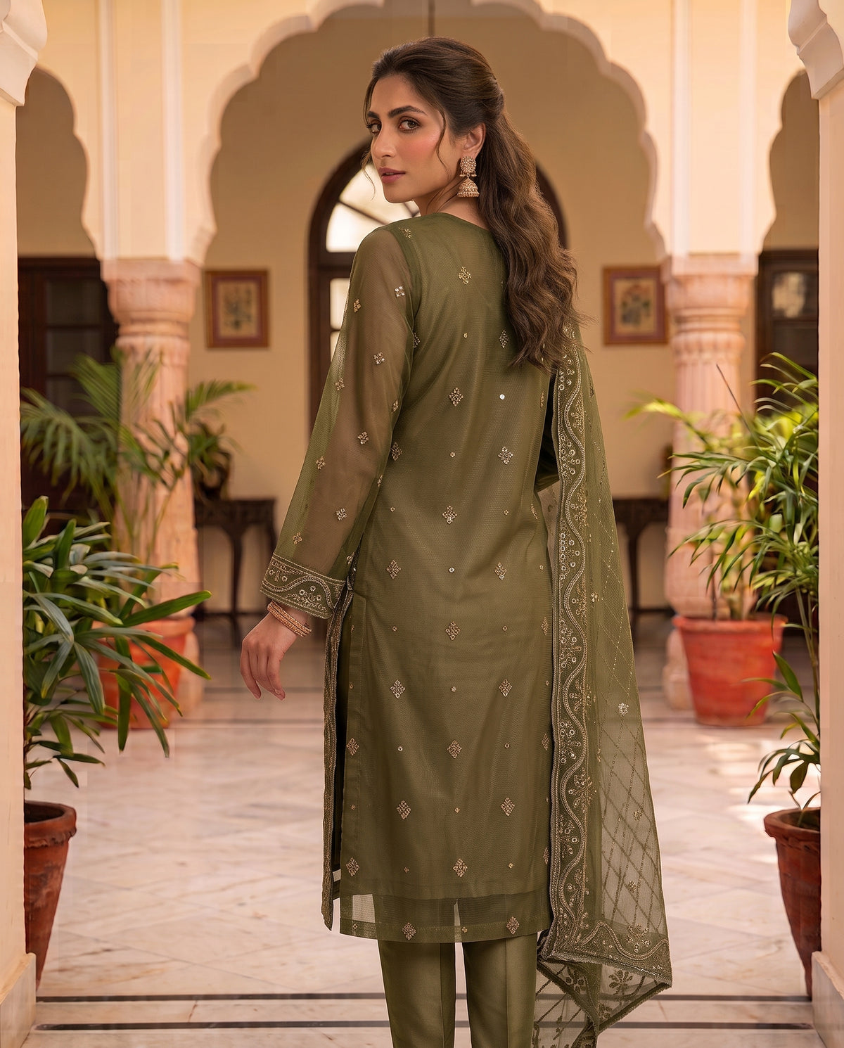 Luxury Zari Measuri Cotton Net Unstitched Formals