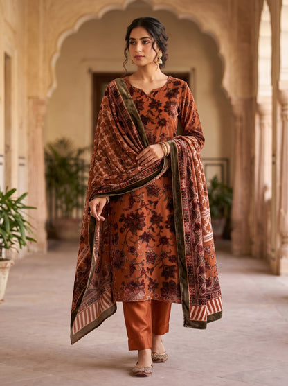 Exquisite Palachi Unstitched Suit with Silk Trouser