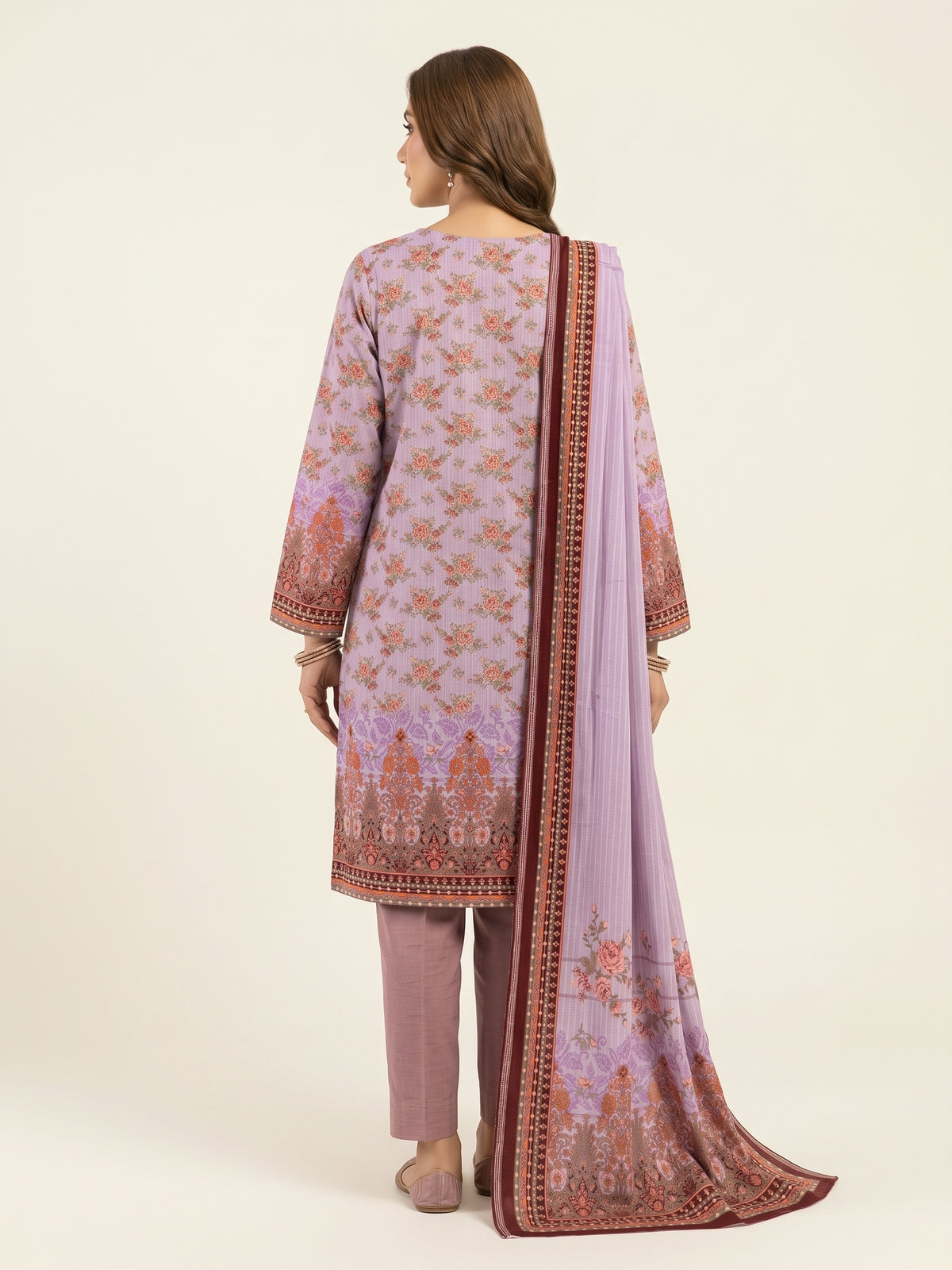Premium 3-Piece Unstitched Micro Phoenix Print Velvet Suit | Women's Winter Collection