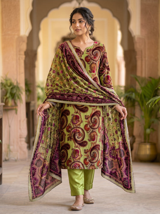Luxury Floral Palachi 3-Piece Unstitched Dress
