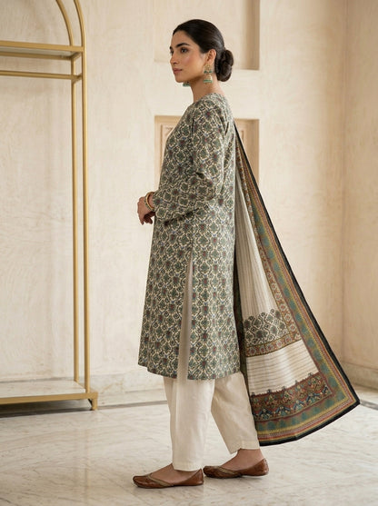 3 Piece Unstitched Micro Phoenix Print Velvet Suit | Buy Online