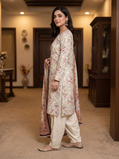 Women's Premium Micro Phoenix Printed Velvet Suit - 3 Piece Unstitched
