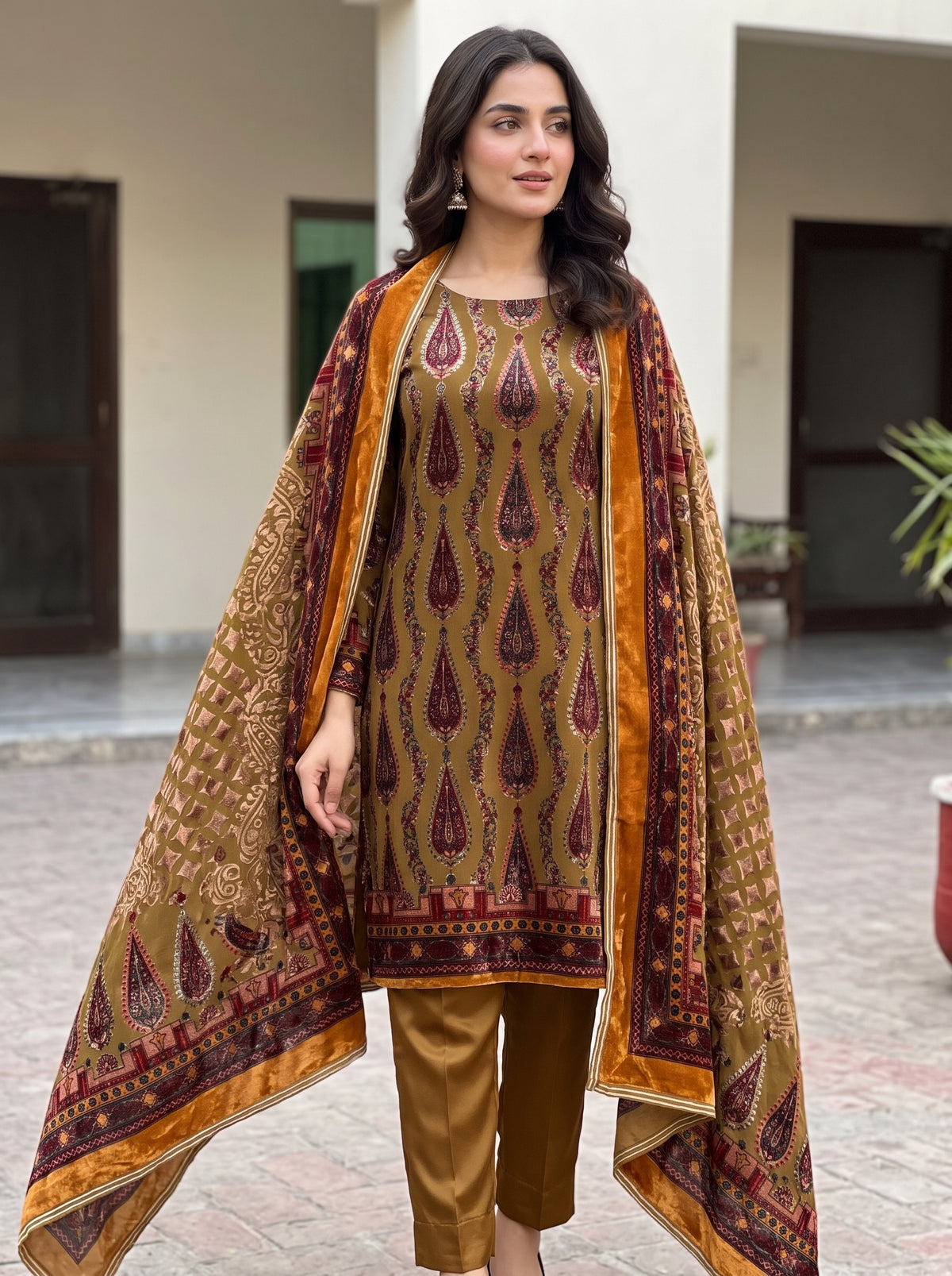 Classic Paisley Palachi Suit with Matching Silk Bottom