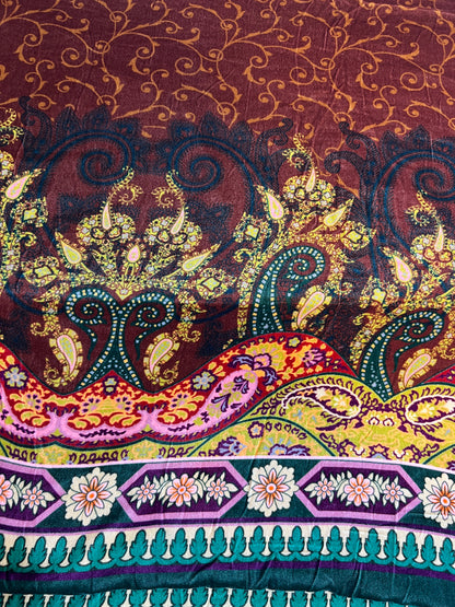 Premium 3-Piece Unstitched Micro Phoenix Velvet Suit | Printed Shirt & Dupatta