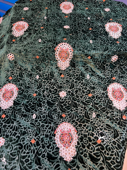 Forest-Green Embroidered 3 Piece Unstitched Suit | Luxury Formal Wear