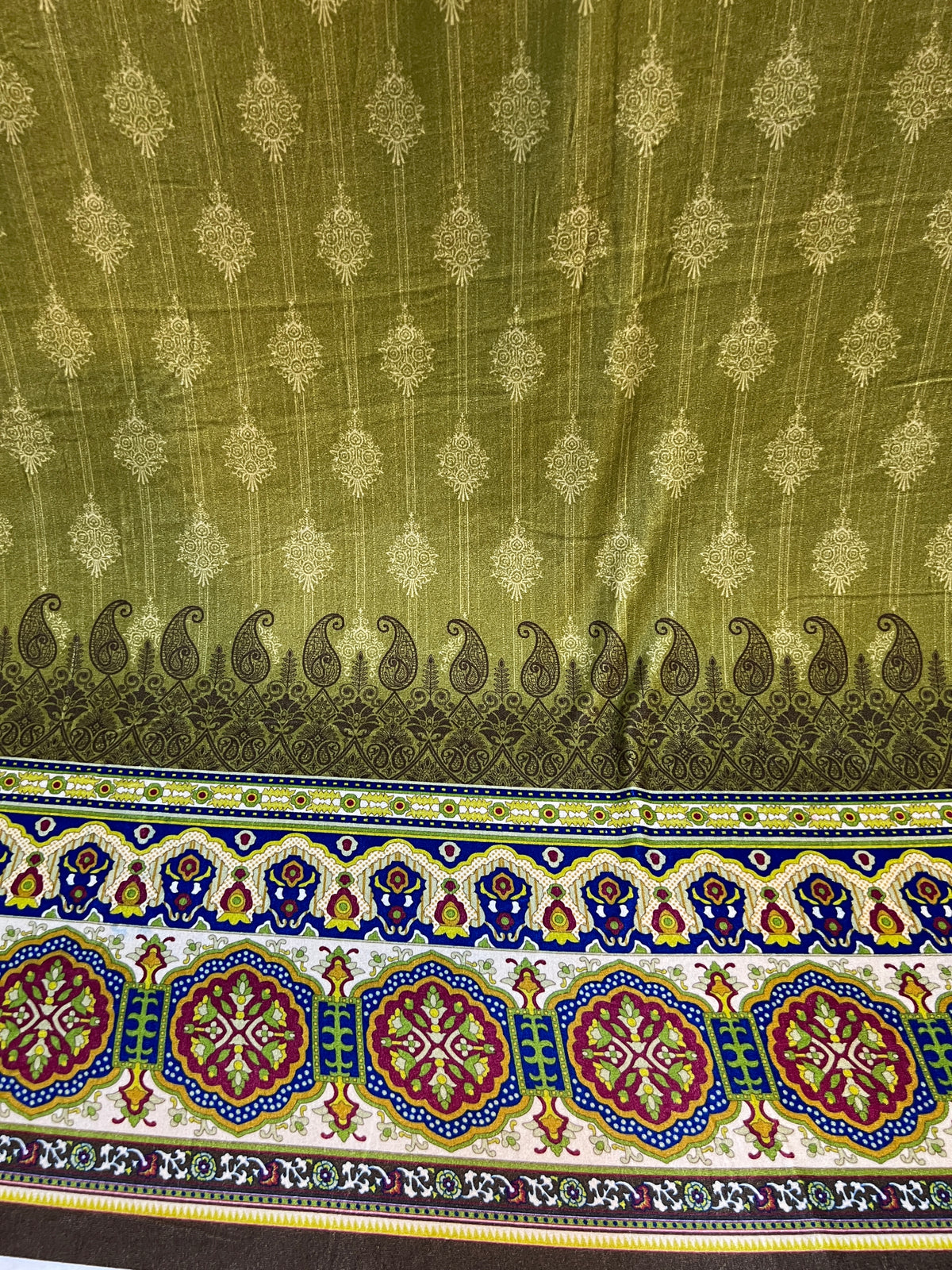 Lush Drape Micro Phoenix Printed Velvet 3-Piece Suit - Unstitched