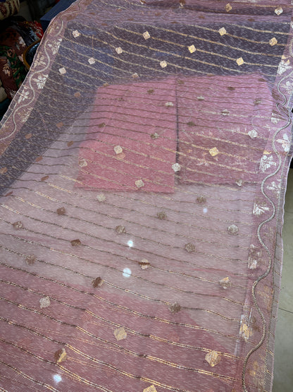 Premium Zari Masuri Cotton Net Unstitched 3PC Dress