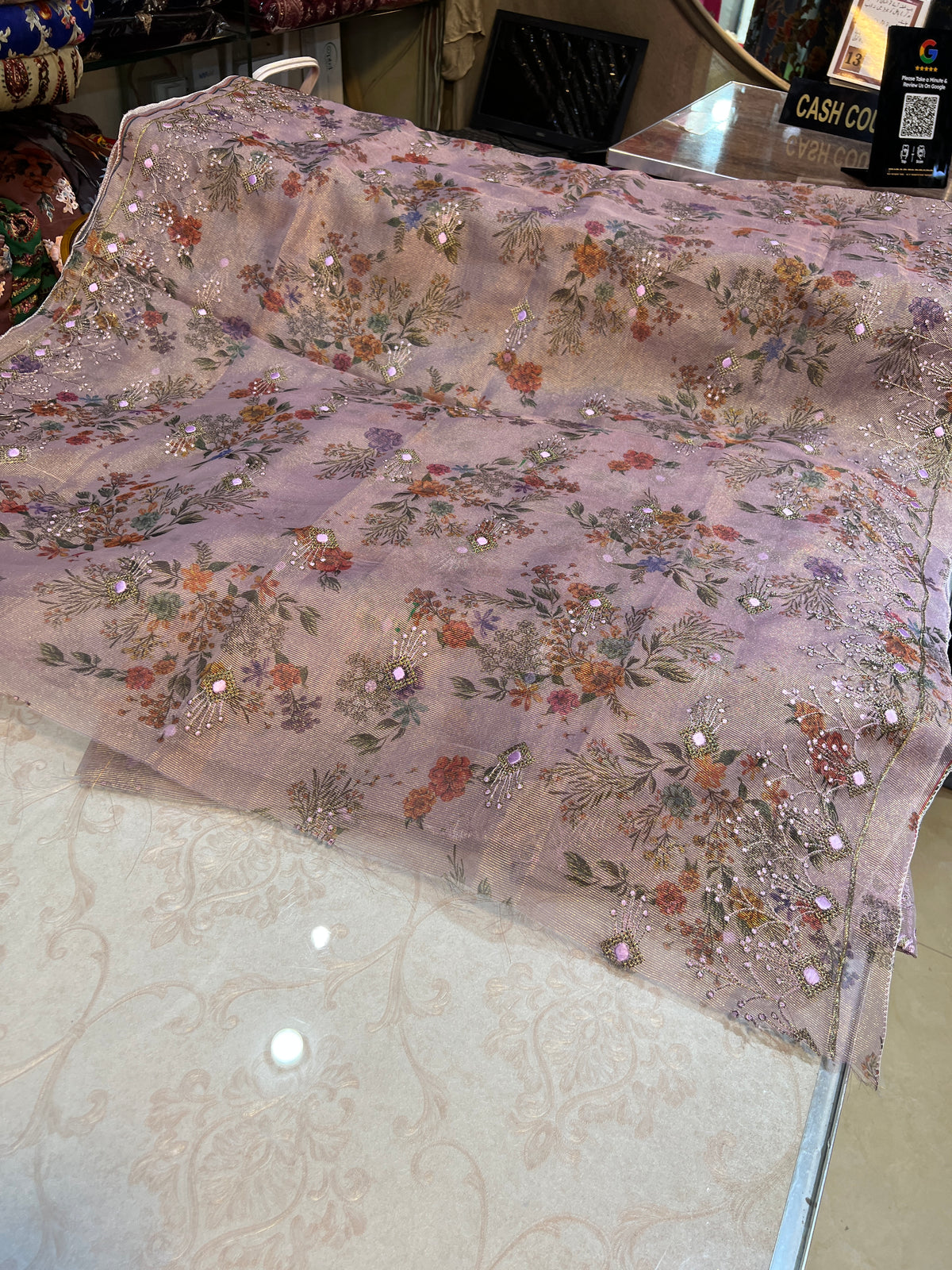 Luxury Unstitched Zari Masuri Cotton Net Outfit – 3 Piece Festive Wear