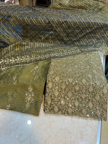 Luxury Zari Measuri Cotton Net Unstitched Formals