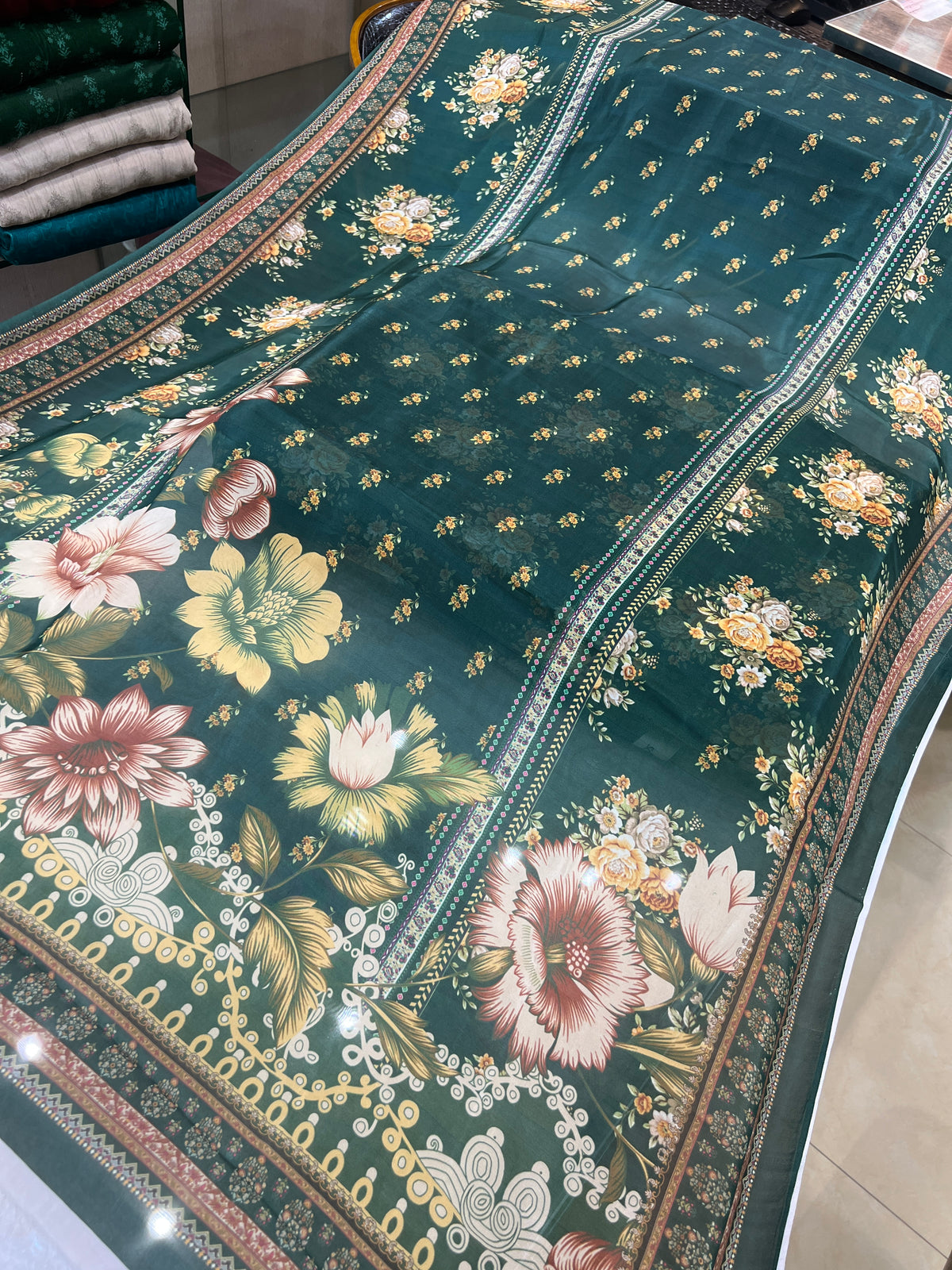 Unstitched Three-Piece Shamoz Silk Wear