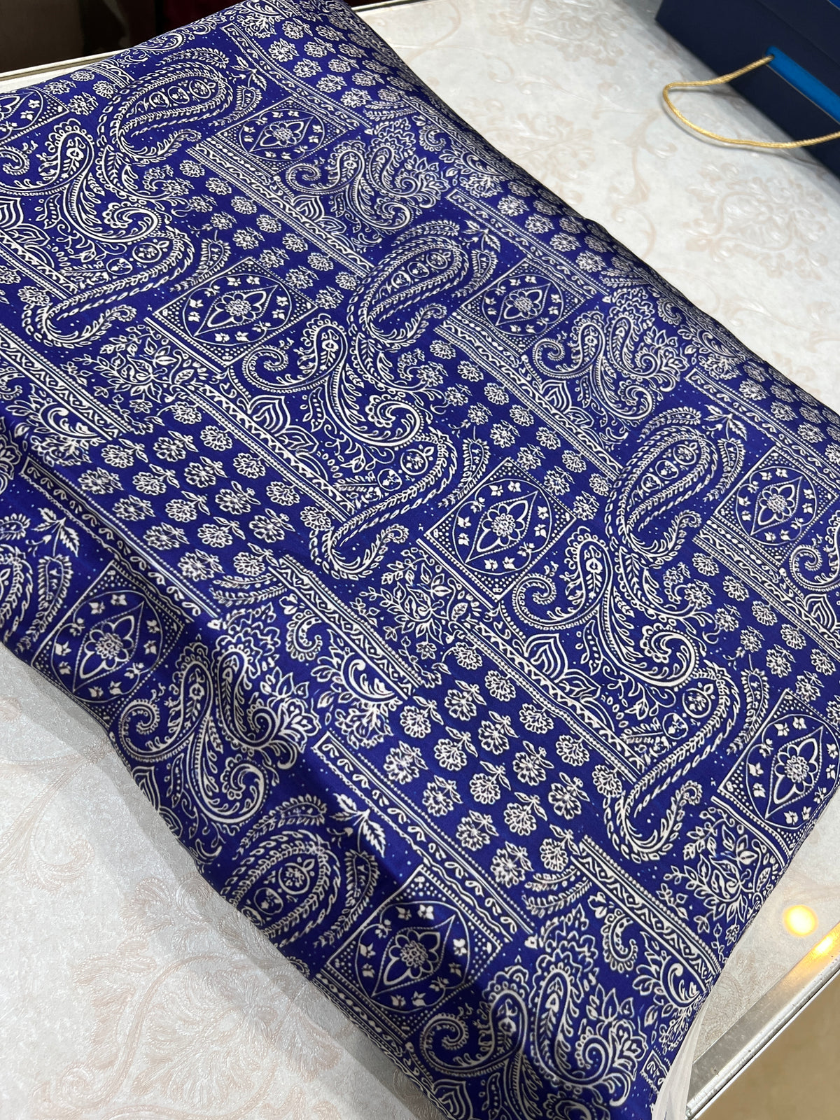 3 Piece Unstitched Printed Silk Dress