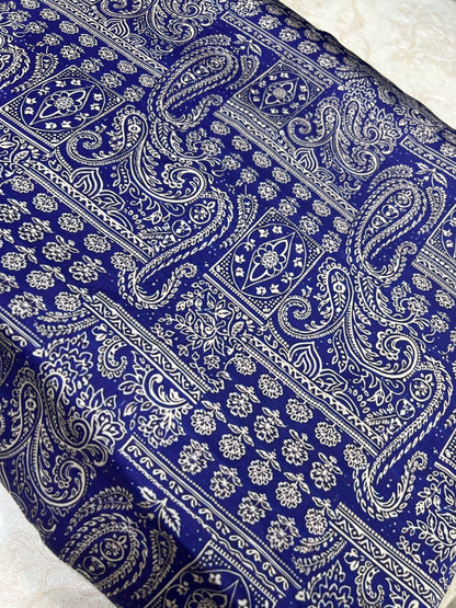 3 Piece Unstitched Printed Silk Dress