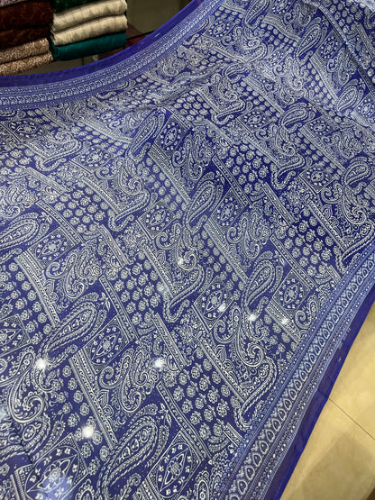 3 Piece Unstitched Printed Silk Dress