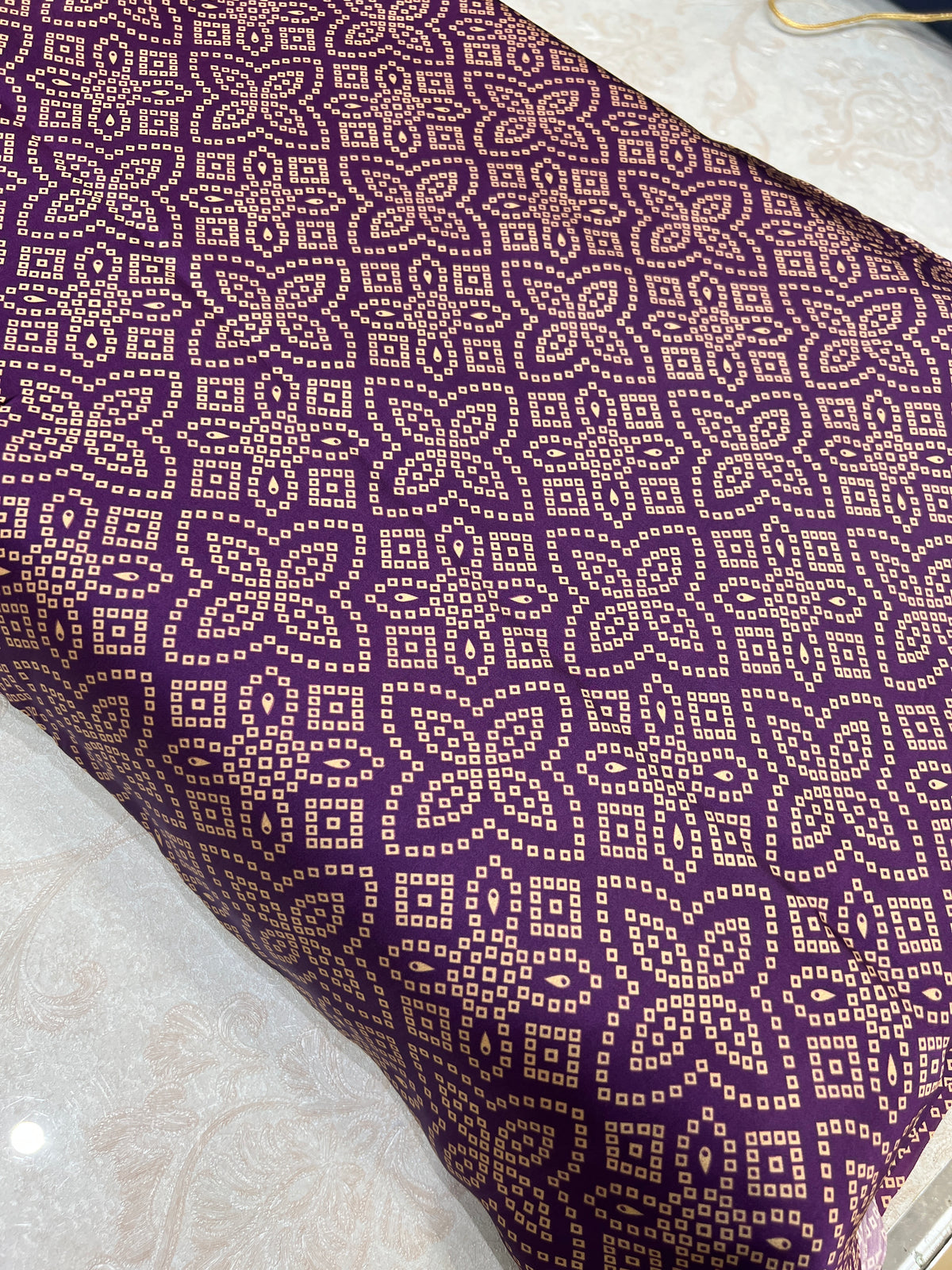 Unstitched Printed Shamoz Silk Three-Piece Garment