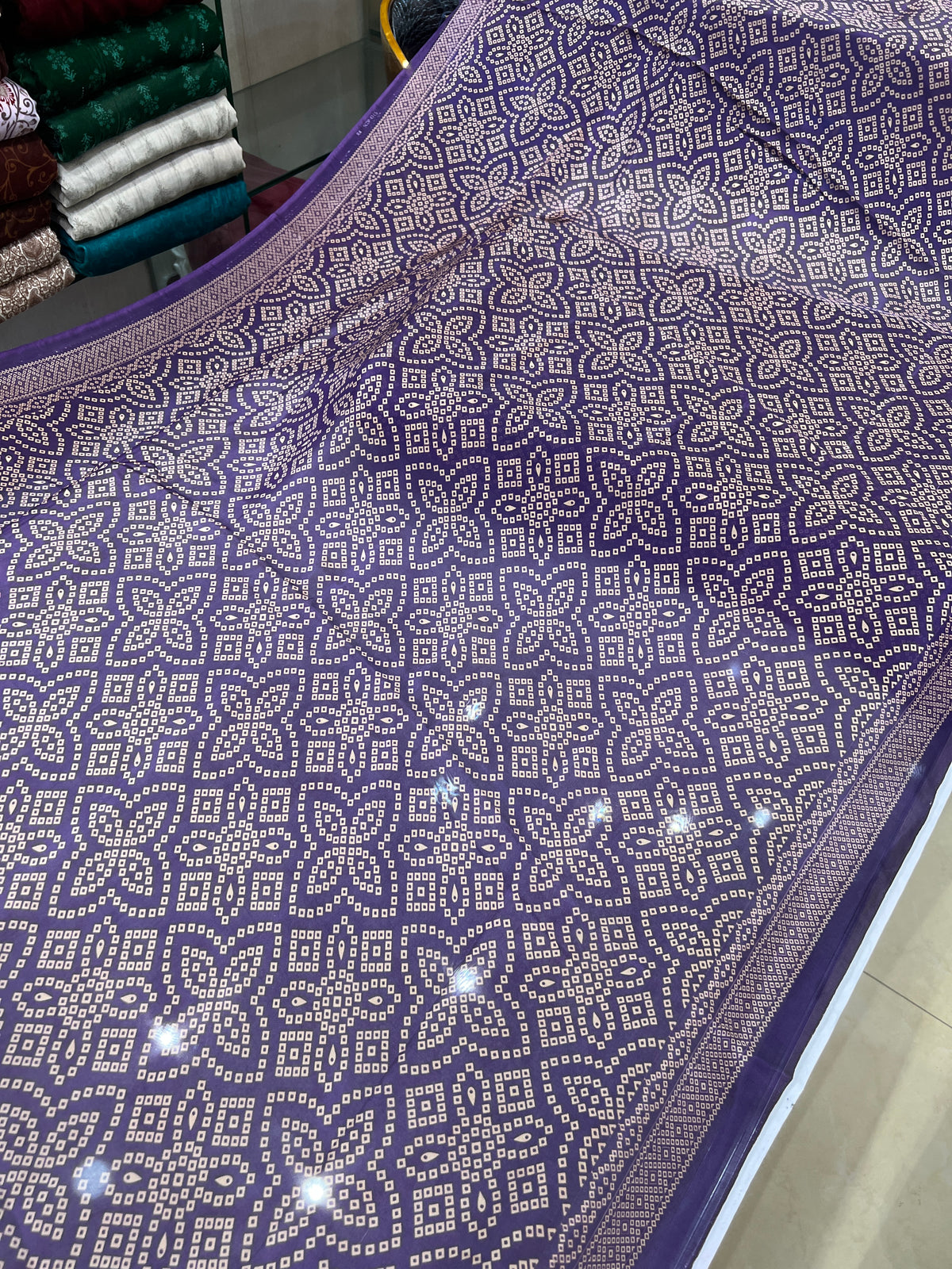 Unstitched Printed Shamoz Silk Three-Piece Garment