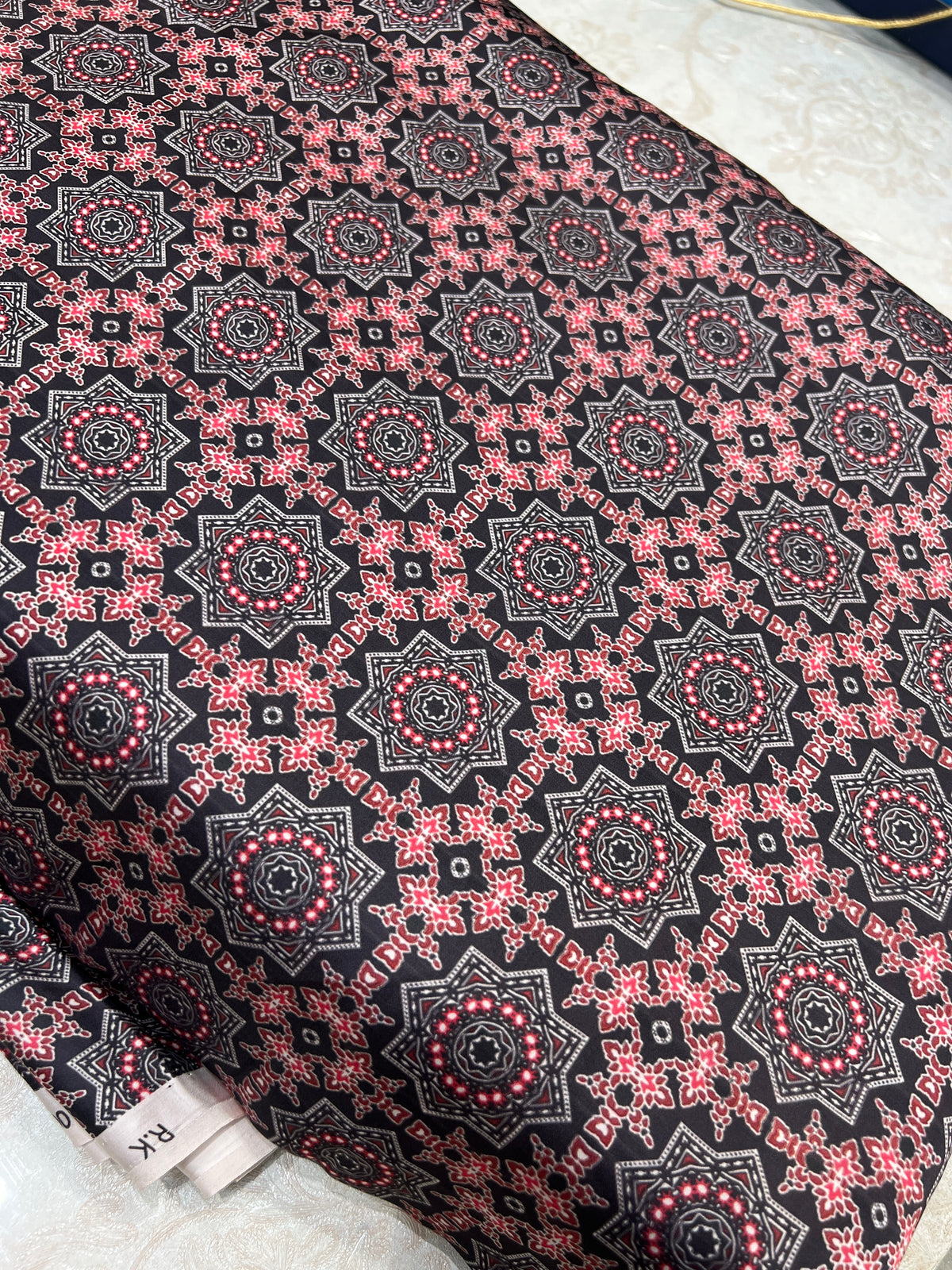 Luxury 3 Piece Unstitched Printed Silk Set