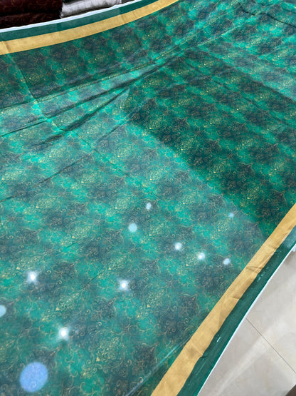 Premium Three-Piece Unstitched Shamoz Silk Outfit