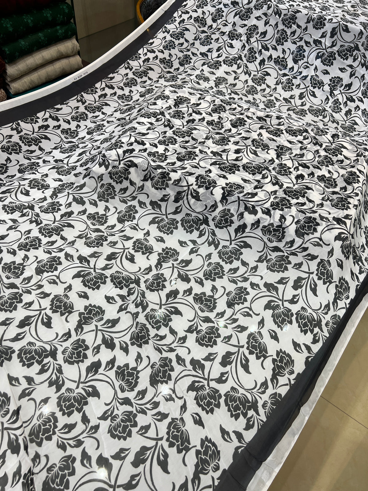 Unstitched Three-Piece Printed Shamoz Silk Attire