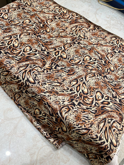 3 Piece Unstitched Printed Shamoz Silk Ensemble