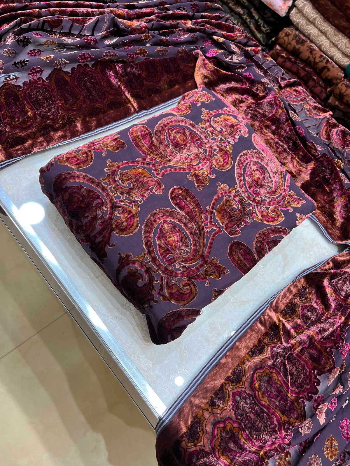 3-Piece Unstitched Palachi Suit – Deep Plum