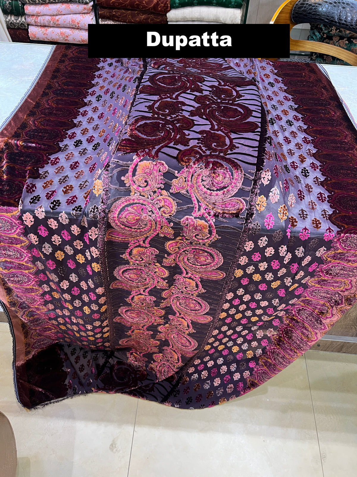 3-Piece Unstitched Palachi Suit – Deep Plum